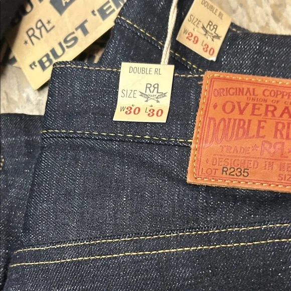 Ralph Lauren Double RL Indigo Relaxed Jeans 16% wool cotton straight leg - Picture 8 of 16